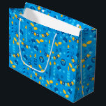 Chanukah Streamers Hanukkah Blue Banners Large Gift Bag<br><div class="desc">Create a lovely Chanukah gift with this gift bag and matching tissue paper.</div>