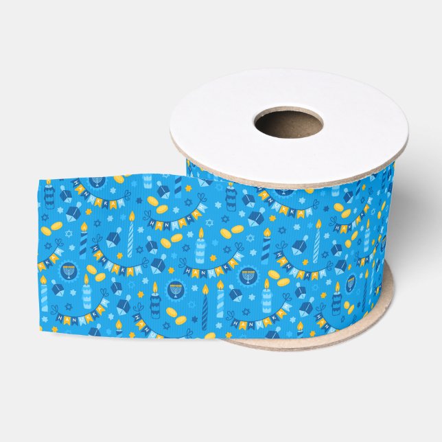 Chanukah Streamers Hanukkah Dreidels Banners Grosgrain Ribbon (Spool)