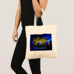 Chanukkah Brass Lion Menorah Tote Bag<br><div class="desc">This is a 3D digital reproduction of a brass Chanukkah menorah,  featuring a lion,   made in Israel circa 1950 illuminated by candles on a fractal background. Add your own text The original menorah in from the artist's collection.</div>