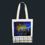 Chanukkah Brass Lion Menorah Zazzle HEART Tote Bag<br><div class="desc">This is a 3D digital reproduction of a brass Chanukkah menorah,  featuring a lion,   made in Israel circa 1950 illuminated by candles on a fractal background. Add your own text The original menorah in from the artist's collection.</div>