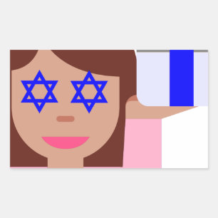 chanukkah hair flip emoji rectangular sticker