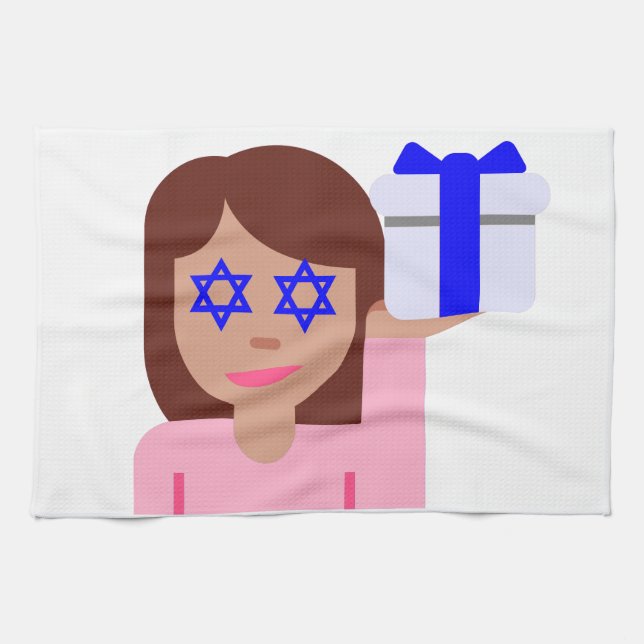 chanukkah hair flip emoji towel (Horizontal)