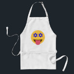 chanukkah hanukkah emoji adult apron<br><div class="desc">hannukah, channukah, hannuka, channuka, holidays, jew, jewish, hebrew, star of david, emoji, happy face, hannukah emoji, hannukah happy face, yellow blue white blank custom judaism funny holiday- "star of david""jewish emoji""hanukkah emoji""chanukkah emoji" emoji emoticon "happy face""jewish holidays" "star of david emoji""star of david happy face""rosh hashanah" channukah hannukah</div>