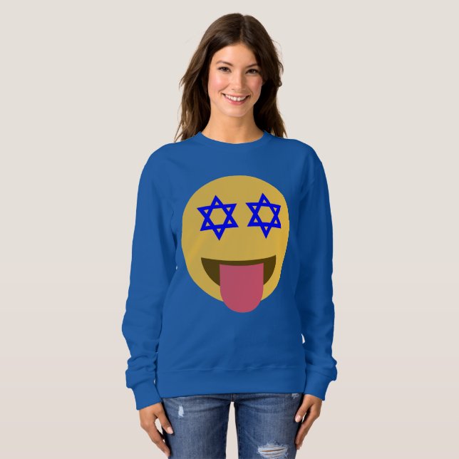 chanukkah hanukkah emoji womens sweatshirt (Front Full)