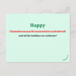 Chanukwanzaachrismasolsticeyulediwali Postcard