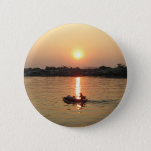 Chao Phraya River Sunset ... Ayutthaya, Thailand Button