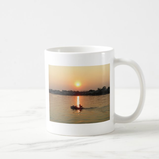 Chao Phraya River Sunset ... Ayutthaya, Thailand Coffee Mug (Right)