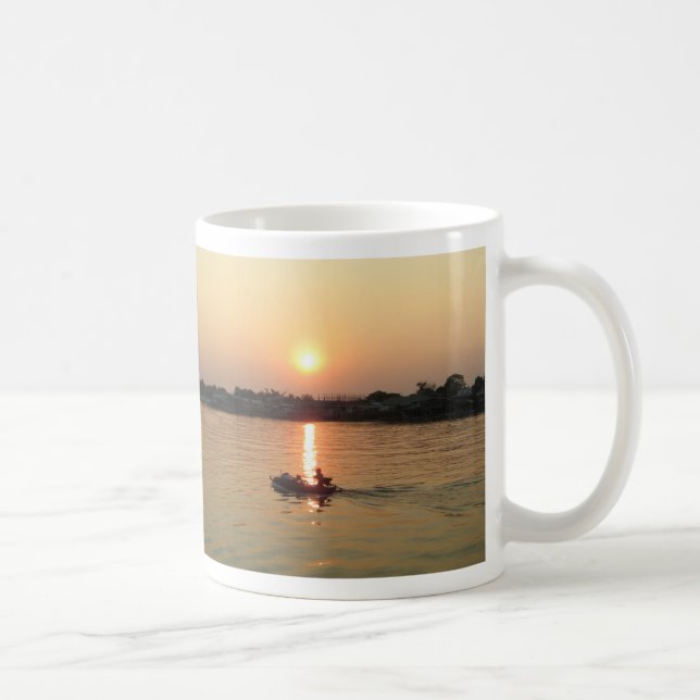 Chao Phraya River Sunset ... Ayutthaya, Thailand Coffee Mug (Right)