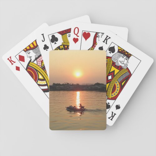 Chao Phraya River Sunset  Ayutthaya Thailand Poker Cards