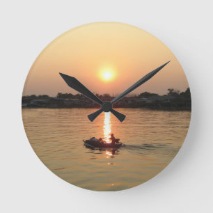 Chao Phraya River Sunset ... Ayutthaya, Thailand Round Clock