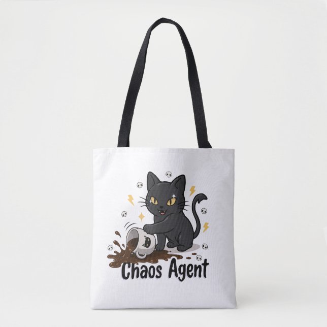  Chaos Agent Black Cat Tote Bag (Front)