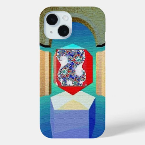 CHAOS AND ORDER TEMPLE Surreal Fractal Art iPhone 15 Case