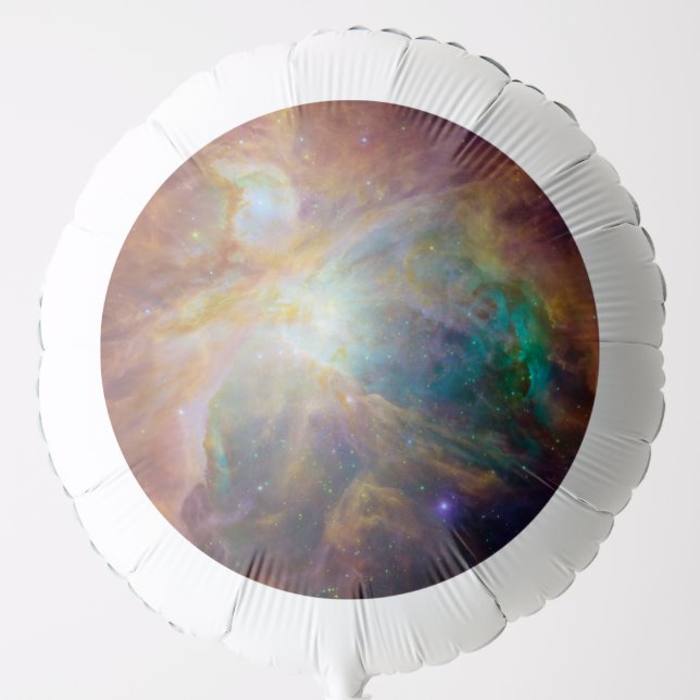 Chaos at Heart of Orion Spitzer Hubble Composite Balloon (Front)