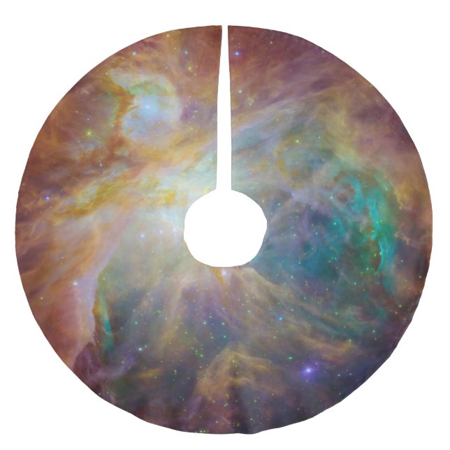 Chaos at Heart of Orion Spitzer Hubble Composite Brushed Polyester Tree Skirt (Front)