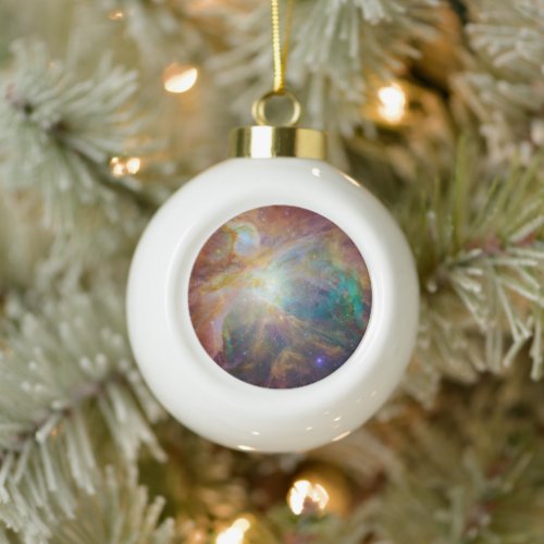 Chaos at Heart of Orion Spitzer Hubble Composite Ceramic Ball Christmas Ornament