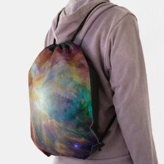 Chaos at Heart of Orion Spitzer Hubble Composite Drawstring Bag