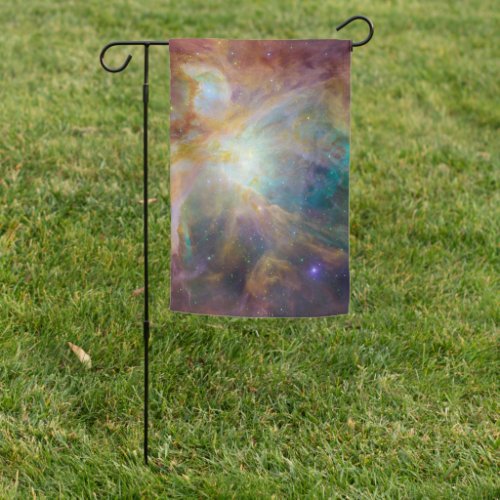 Chaos at Heart of Orion Spitzer Hubble Composite Garden Flag