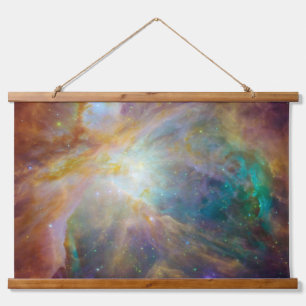 Chaos at Heart of Orion Spitzer Hubble Composite Hanging Tapestry