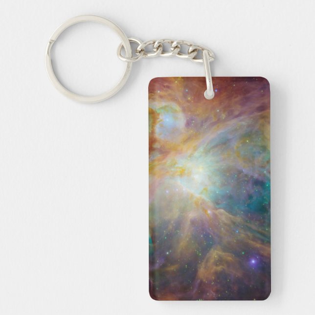 Chaos at Heart of Orion Spitzer Hubble Composite Keychain (Front)