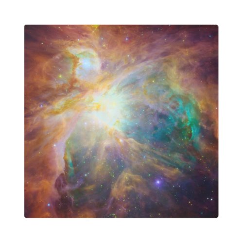 Chaos at Heart of Orion Spitzer Hubble Composite Metal Print