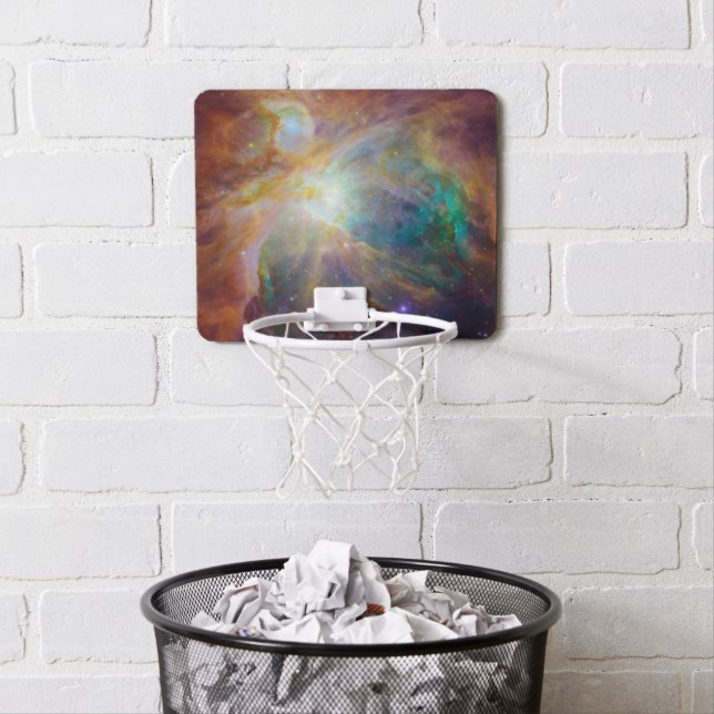 Chaos at Heart of Orion Spitzer Hubble Composite Mini Basketball Hoop (In Situ)