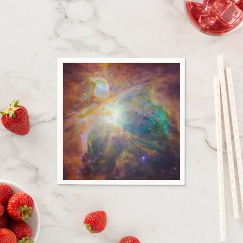 Chaos at Heart of Orion Spitzer Hubble Composite Napkins