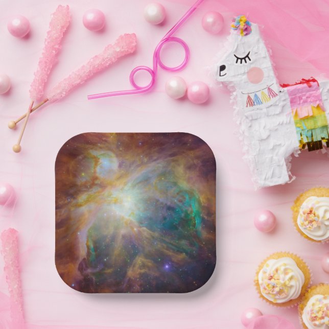 Chaos at Heart of Orion Spitzer Hubble Composite Paper Plates (Party)