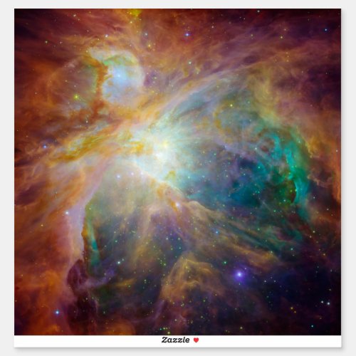 Chaos at Heart of Orion Spitzer Hubble Composite Sticker