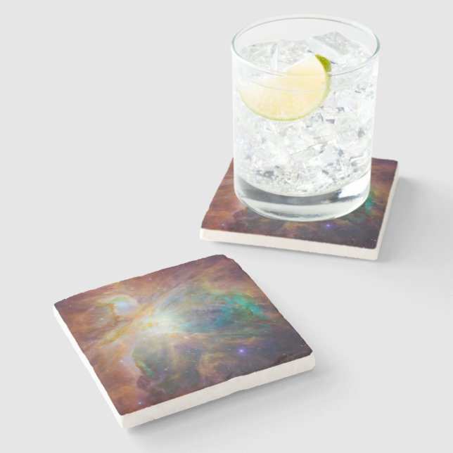 Chaos at Heart of Orion Spitzer Hubble Composite Stone Coaster (Side)