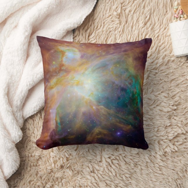 Chaos at Heart of Orion Spitzer Hubble Composite Throw Pillow (Blanket)