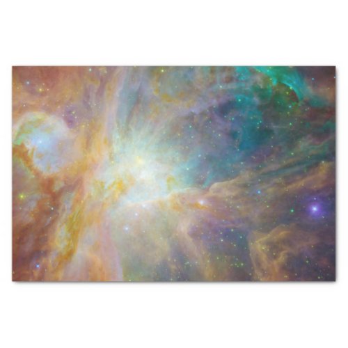Chaos at Heart of Orion Spitzer Hubble Composite Tissue Paper
