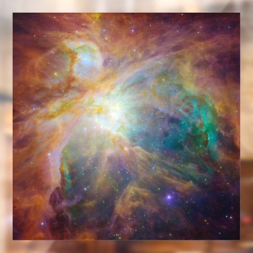 Chaos at Heart of Orion Spitzer Hubble Composite Window Cling
