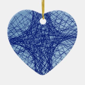 chaos blue abstract art ceramic ornament