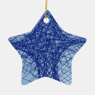 chaos blue abstract art ceramic ornament