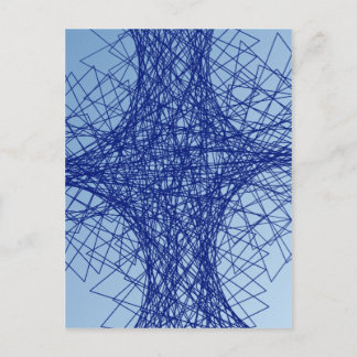 chaos blue abstract art postcard