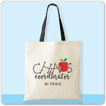 Chaos Coordinator Apple Cute Teacher Tote Bag at Zazzle