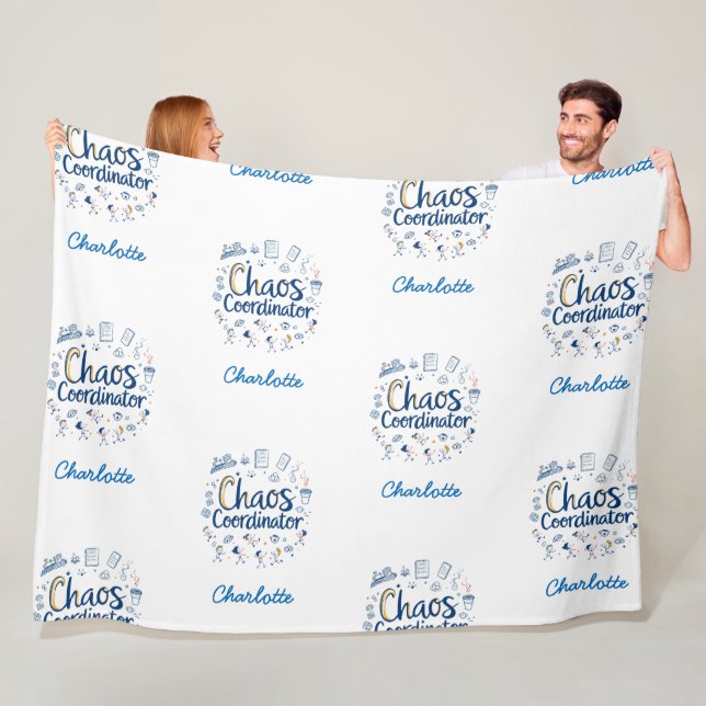 Chaos Coordinator | Best Funny Mother's Day Gift | Fleece Blanket (In Situ)