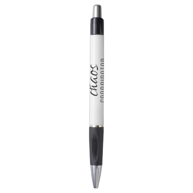 Chaos Coordinator Black Script Typography Pen (Front Vertical)