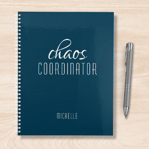 Chaos Coordinator Blue Personalized Name Planner