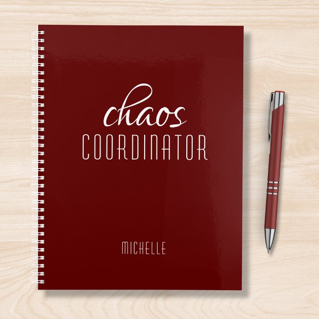 Chaos Coordinator Burgundy Personalized Name Planner (Creator Uploaded)