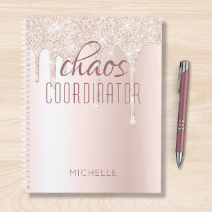 Chaos Coordinator Chic Girly Glitter Personalized Planner