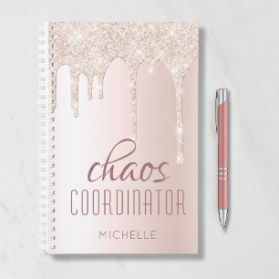 Chaos Coordinator Chic Girly Glitter Personalized Planner