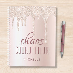 Chaos Coordinator Chic Girly Glitter Personalized Planner