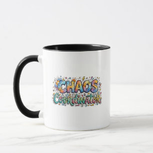 Chaos Coordinator Colorful Doodle Two-Tone Coffee Mug