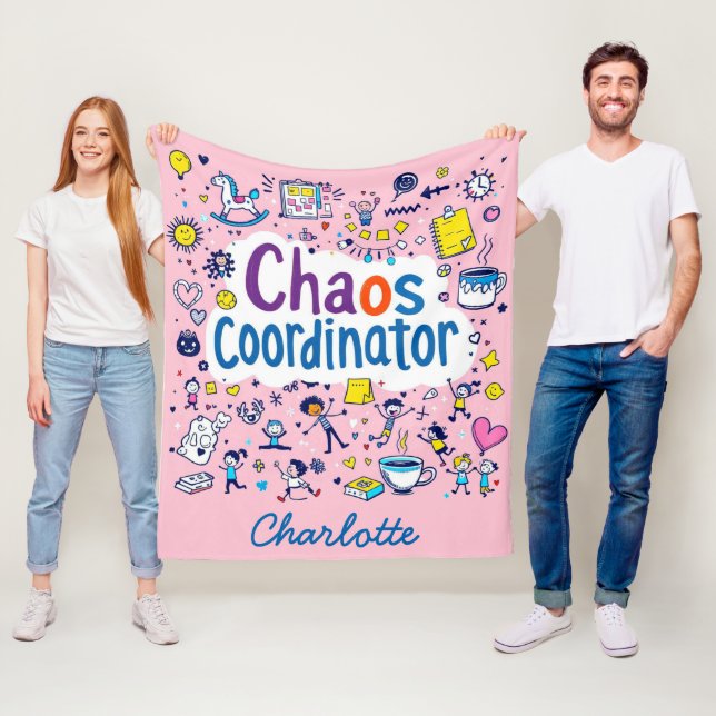 Chaos Coordinator | Cute Funny Mother's Day Gift | Fleece Blanket (In Situ)