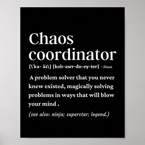 Chaos coordinator funny definition poster