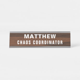 Funny Desk Name Plate for Men Custom Desk Sign for Office 