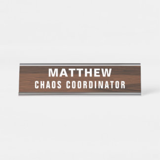 Chaos Coordinator Funny Novelty Personalized Desk Name Plate