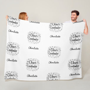 Chaos Coordinator Funny Personalized Mother's Day Fleece Blanket
