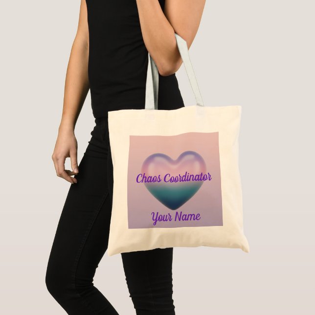 Chaos Coordinator MAMA Heart Floral Purple Tote Bag (Front (Product))